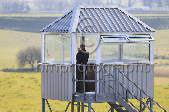 The Randox Ulster National at Downpatrick Racecourse - only one steward i the cabin rather han the normal 3 or 4