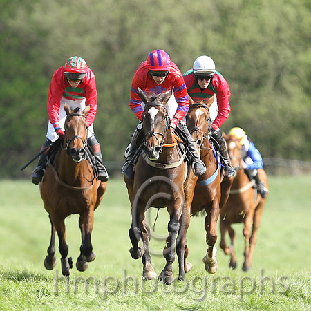 01st Without Wings ( 6 ) and M J O'Hare - Trainer : Liam Lennon - red, purple cross
