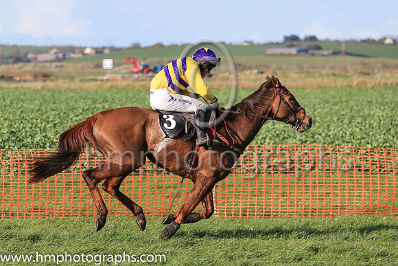 01st DECOR IRLANDAIS (FR) and N McParlan ( 3 ,Antrim (H) - YELLOW,purple chevrons; yellow sleeves; purple cap,yellow star ) Trainer: Noel C. Kelly , Owner : Shauna Kelly