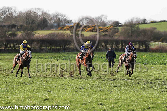 01st DONTGETFOOLEDAGAIN (FR) and S Fitzgerald ( 7 , YELLOW,royal blue star; royal blue sleeves,yellow stars; yellow cap,royal blue star ) Trainer: Shane Hassett , Owner : Jane Davis