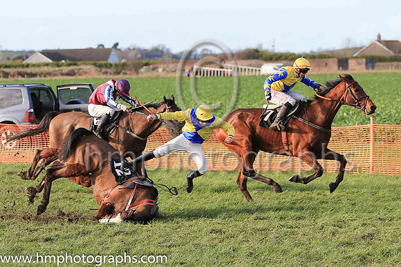 SASTRUGA and B O'Neill ( 12 ,royal blue, yellow diabolo, yellow sleeves. yellow cap) Trainer: JTR Dreaper , Owner : Knockalough Syndicate