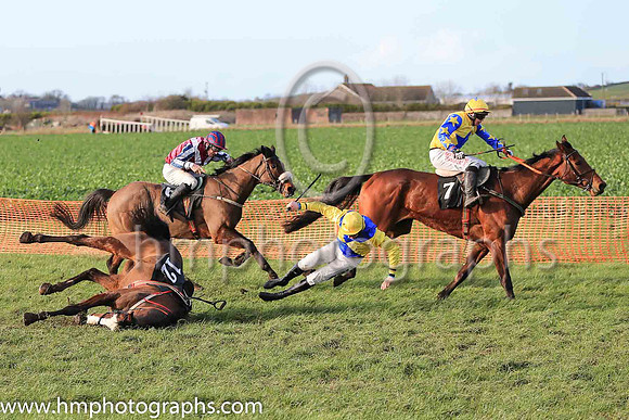 SASTRUGA and B O'Neill ( 12 ,royal blue, yellow diabolo, yellow sleeves. yellow cap) Trainer: JTR Dreaper , Owner : Knockalough Syndicate