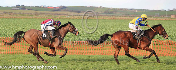 i02nd COSMIC FLIGHT and B G Crawford ( 6 , MAROON,white chevron; dark blue  white striped sleeves; maroon  dark blue striped cap ) Trainer: S.R.B. Crawford , Owner : Patricia Duffin