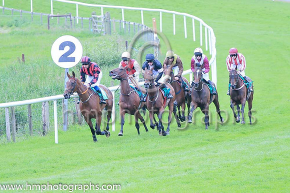 Race 3 Winner Hurricane Georgie ridden by Corey McGiven - coulours black, mauve panel number 1