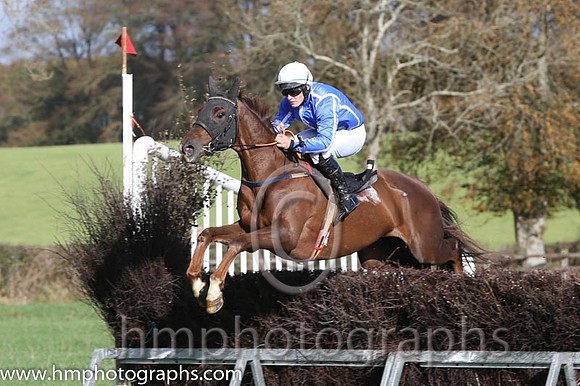 04 League Of His Own and R James - - 04th (4 ,royal blue, white seams ) Trainer - Colin Bowe