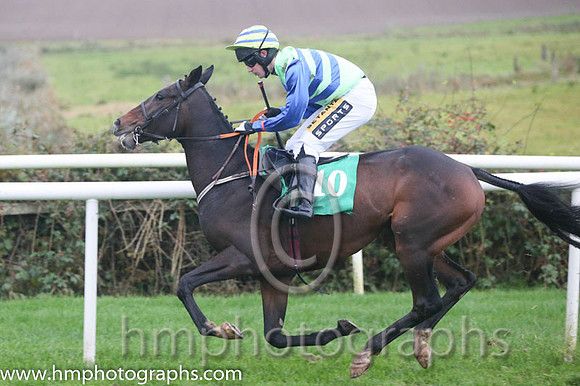 06 Runyon Rattler and Mr J J King - - 06th (10 ,Light green and blue chevrons ) Trainer - P J Rothwell