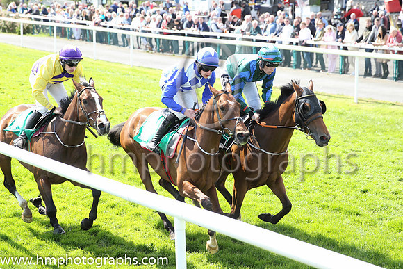 06th Future Proof (5 ,dark green, royal blue chevron ) Jockey: J P O'Sullivan ,Trainer: P J Rothwell