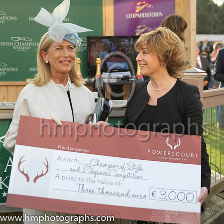 Liz Maher from Bagnellstown Carlow receiving one of the prizes - a 5 star stay at Powerscourt Hotel Co Carlow to the value of 3,000 Euro