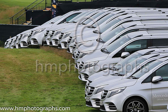 Mercedes Cars lined up at Royal Portrush awaiting the start of the Open Championship - AA1V7090-2
