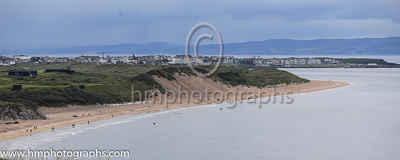 Fifth green and sixth tee in bottom left of photographs at Royal Portrush - AA1V7096-2