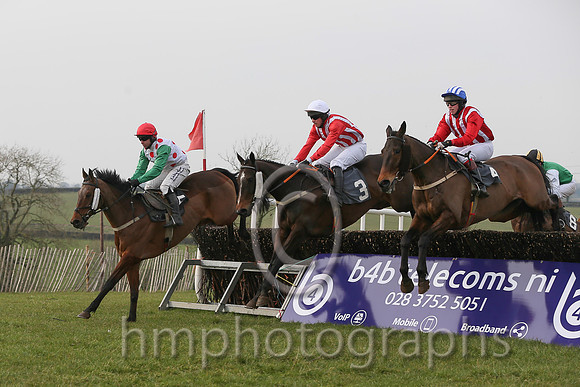01st ANSEANACHAI CLISTE and M McConville ( 3 , RED  WHITE STRIPES; red, plain sleeves; white cap ) Trainer: Stephen McConville,, Owner : Michael McConville