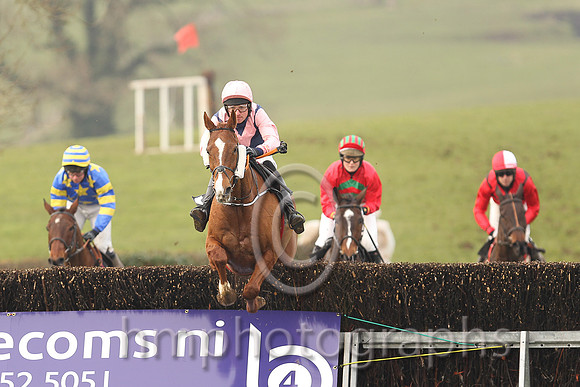 01st CURRENT EXCHANGE and T Donworth ( 5 , DARK BLUE,pink chevron; pink sleeves; pink cap ) Trainer: Gordon Elliott,, Owner : Partnership Kaniz Bloodstock Investments