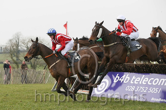 03rd KERRIB CASTLE and D J McConville ( 4 , RED  WHITE STRIPES; red, plain sleeves; blue and white cap ) Trainer: Stephen McConville,, Owner : Michael McConville