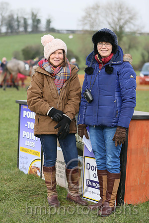 Arlene Watson and Brenda Ross judges of the Best Turned out Horse at the Tynan and Armagh Hunt Poiont to Point Races