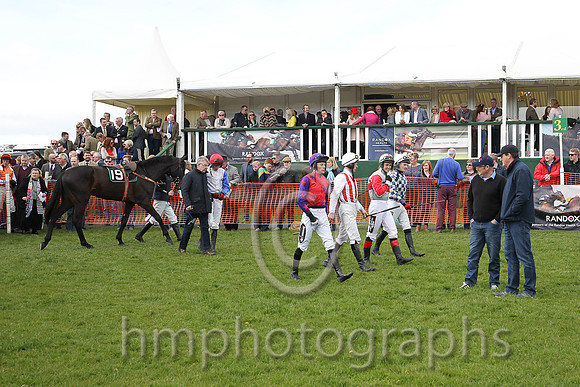 Riders enter the parade ring at the Randox Killultagh, Old Rock an Chichester Hunt at Crumlin sponsored