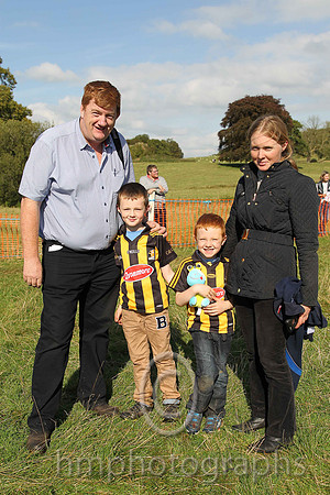 Shark O'Hanlon and sons Sean, Paddy and wife Rachael at Mid-Antrim Hunt Point to Point at Moneyglass