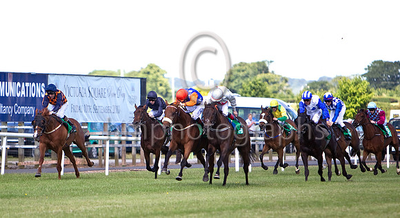Celtic Dane (Orange Cap),  Jockey C D Haynes 3rd from left wins the Specsavers 2 For 1 Ulster Derby - CU2D0246-e23a4j