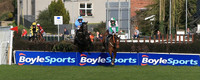 01st Goose Man and Mr Pat Taaffe7 ( 4 , pink, green chevron ) Trainer - T J Taaffe , Owner - Mrs Fitri Hay