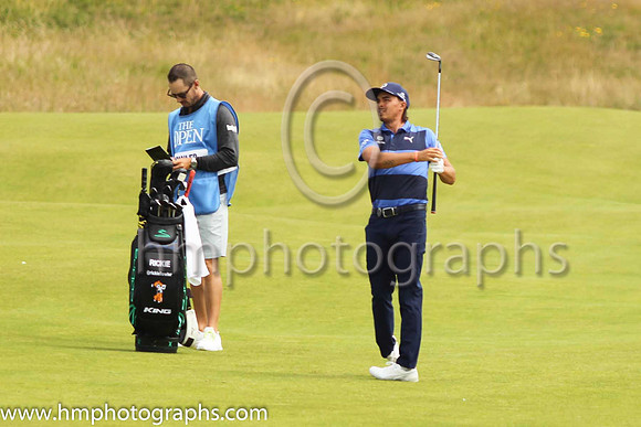 Rickie Fowkler on the 18th fairway during practice at the 2019 Open at Royal Portrush