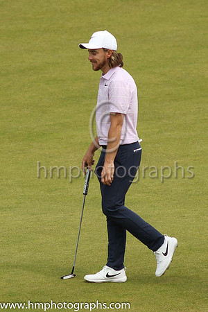 Tommy Fleetwood approaches the 18th green on the second day of practice at the 2019 Open at Royal Portrush