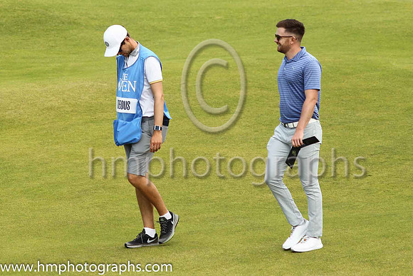 Garrick Porteous on the 18th fairway during practice at the 2019 Open at Royal Portrush