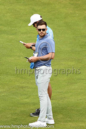 Garrick Porteous on the 18th fairway during practice at the 2019 Open at Royal Portrush