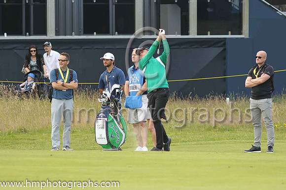 Ashton Turner on the first fairway on the second day of practice at the 2019 Open at Royal Portrush