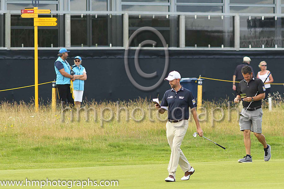 Stepping out on the first fairway on the second day of practice at the 2019 Open at Royal Portrush