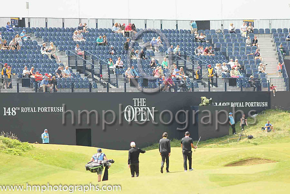 Approaching the the 18th green during practice at the 2019 Open at Royal Portrush