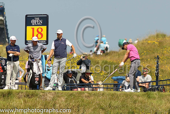 The tee shot at the 18th on the second day of practice at the 2019 Open at Royal Portrush