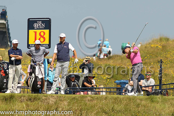 The tee shot at the 18th on the second day of practice at the 2019 Open at Royal Portrush