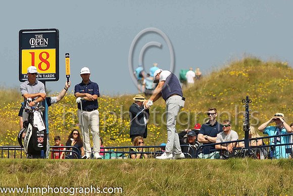 The tee shot at the 18th on the second day of practice at the 2019 Open at Royal Portrush