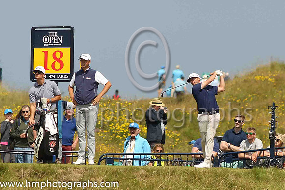 The tee shot at the 18th on the second day of practice at the 2019 Open at Royal Portrush