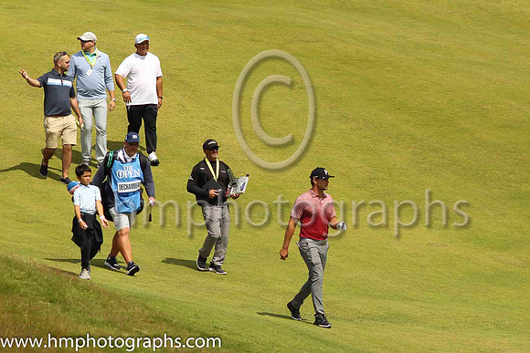 Bryson Dechambeau approaches the 17th green on the second day of practice at the 2019 Open at Royal Portrush