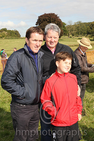 Tony McCoy and supporters Peter Magill and son at Mid-Antrim Hunt Point to Point at Moneyglass