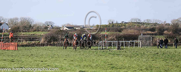 The start of the first race at the North Down Hunt Club P2P at Kirkistown