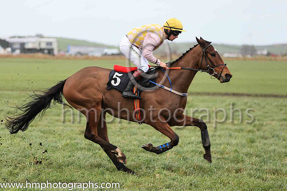 01st WILL CARVER and J G Gainford ( 5 , PINK  YELLOW CHECK; pink sleeves; yellow cap ) Trainer: Warren Ewing,, Owner : Warren Ewing
