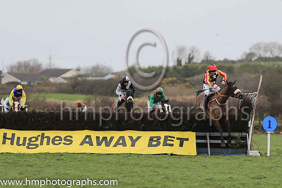 01st WINGED LEADER and B O'Neill ( 4 ,purple,yellow star;red and yellow striped sleeves;red cap ) Trainer: D.M. Christie,, Owner : S.J. Hegarty