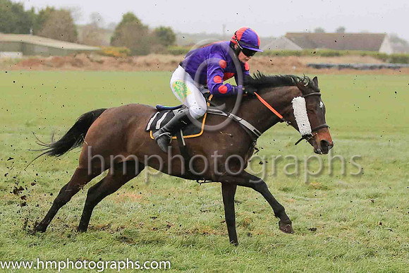 MILAN DIVA and Miss Toni Quail ( 11 , PURPLE,red disc; purple sleeves,red spots; purple  red qtd cap ) Trainer: Mrs Sarah Dawson,, Owner : Racing Club Tanvally
