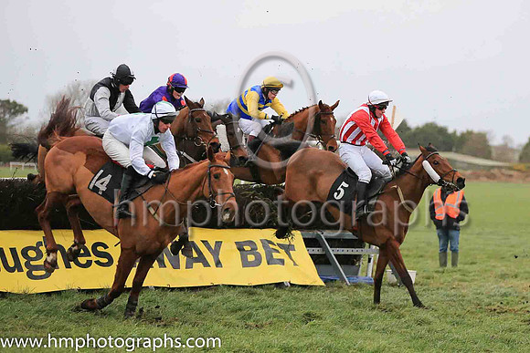GOLDAZAR and D J McConville ( 5 , RED  WHITE STRIPES; red sleeves; white cap ) Trainer: Daire J. McConville,, Owner : Daire J. McConville