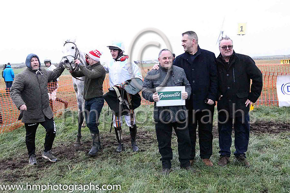 01st DENTO DES OBEAUX (FR) and Ross McLeigh ( 7 , WHITE,sky blue epaulettes; white sleeves,sky blue stars; white  sky blue qtd cap ) Trainer: C.A. McBratney,, Owner : Liam Gibney