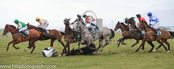 BALLYCAIRN and L J Murphy ( 2 ,Antrim (H) - BLACK  WHITE QTD; black  white hlvd sleeves; white cap ) Trainer: Jamie A. Sloan,, Owner : W.W. Dennison