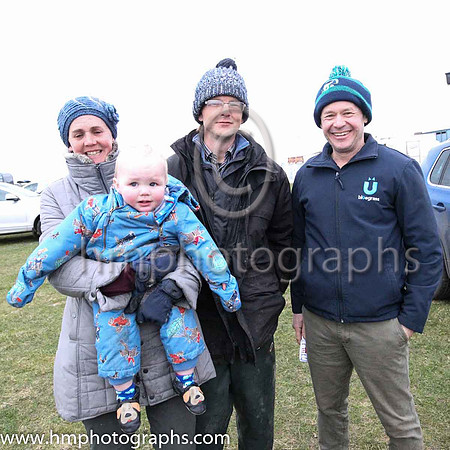 Clare and Jonathan Steele with their one year old son Jack from Crossgar with friend Craig Kaleff (right) from Annahilt at the Tyrella Point to Point Steeplechases.