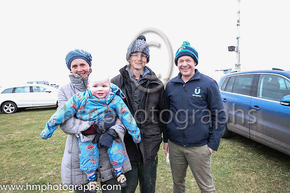 Clare and Jonathan Steele with their one year old son Jack from Crossgar with friend Craig Kaleff (right) from Annahilt at the Tyrella Point to Point Steeplechases.
