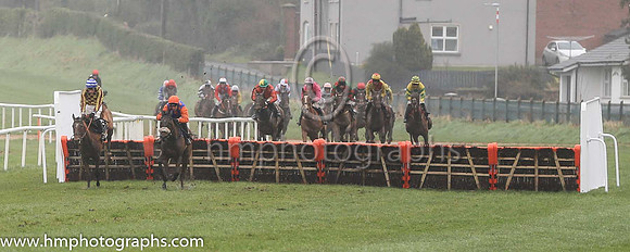 01st Wingin A Prayer and R M Power ( 12 , royal blue, orange spots ) Trainer - Mrs J Harrington , Owner - Rainbow Gems Syndicate