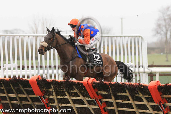 01st Wingin A Prayer and R M Power ( 12 , royal blue, orange spots ) Trainer - Mrs J Harrington , Owner - Rainbow Gems Syndicate