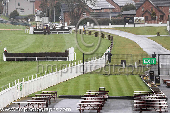 Racing at at the empty enclosures at Down Royal on Saint Patrick's Day 2020. Spectators were excluded because of COVID-19. RHI had banned spectators in a bid to control the spread of the virus.