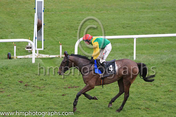 04th Moonshine Bay and R M Power ( 4 , emeraldgreen, yellow chevron ) Trainer - Mrs J Harrington , Owner - Ann  Alan Potts Limited