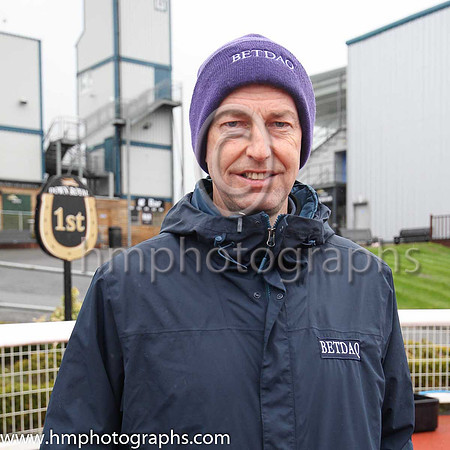 Trainer - G P Cromwell who won with Prospectus and J B Kane 5 ( 4 , red, blue stars ) at Down Royal on Saint Patrick's Day 2020