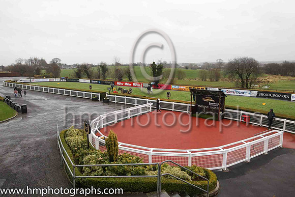 The parade ring and winners enclosure at Down Royal on Saint Patrick's Day 2020. Spectators wereexcluded because of COVID-19. RHI had banned spectators in a bid to control the spread of the virus.